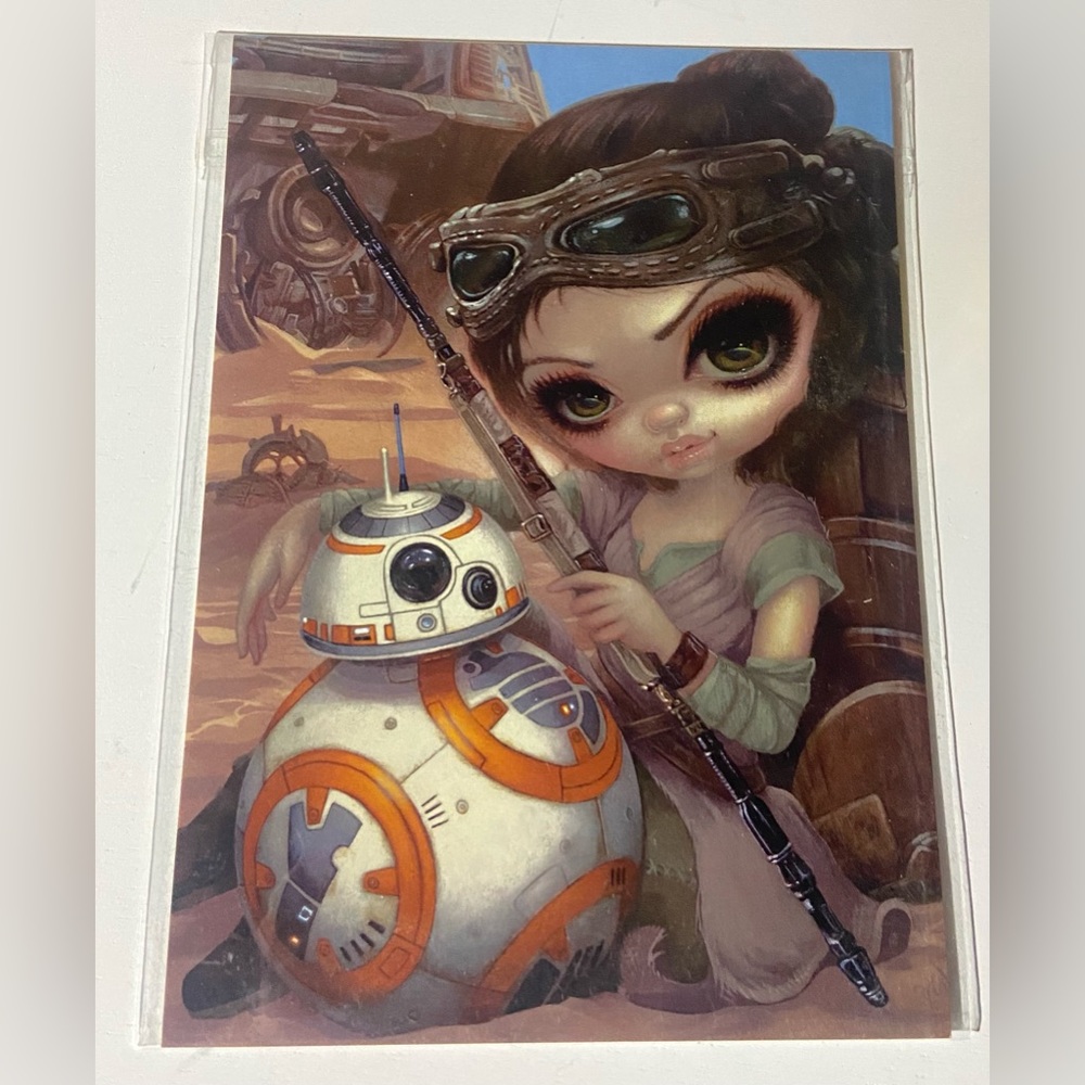 Jasmine Becket Griffith Disney Star Wars Rey & BB8 WonderGround Postcard NEW!